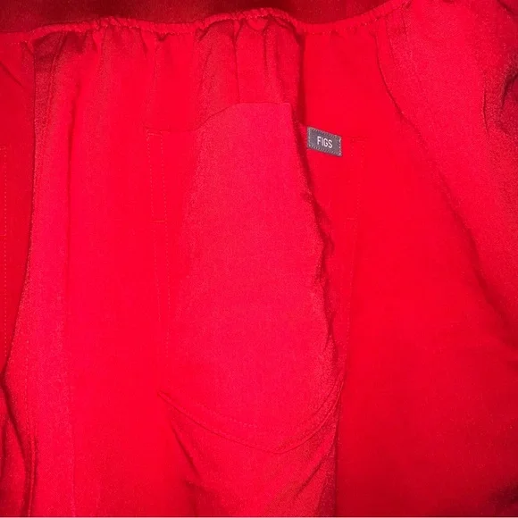 Figs High Waisted Zamora Jogger Scrub Pants Pop Red Nurse Hospital size 4XLR New - Picture 10 of 11